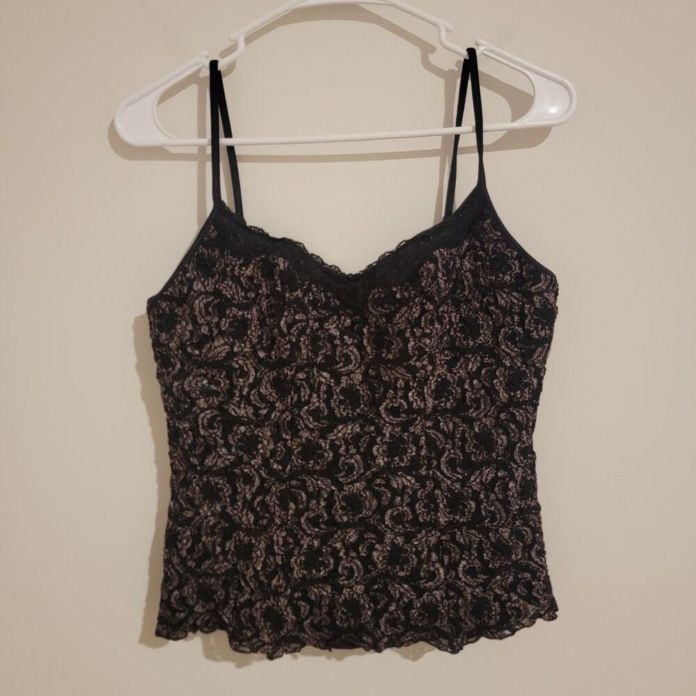 Papillon Blanc Womens Top Size XL Tank Cropped‎ Lace Whimsigoth Dark Romance